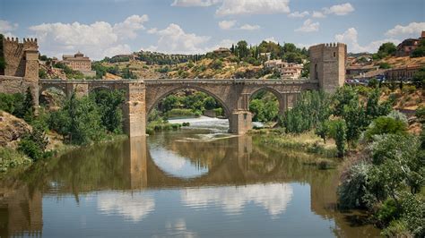 Wallpaper Spain, Toledo, city, bridge, trees, river 1920x1200 Picture, Image