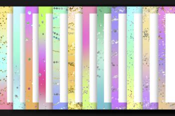 Unicorn Glitter Frames Background Digital Papers by PinkPearly Design