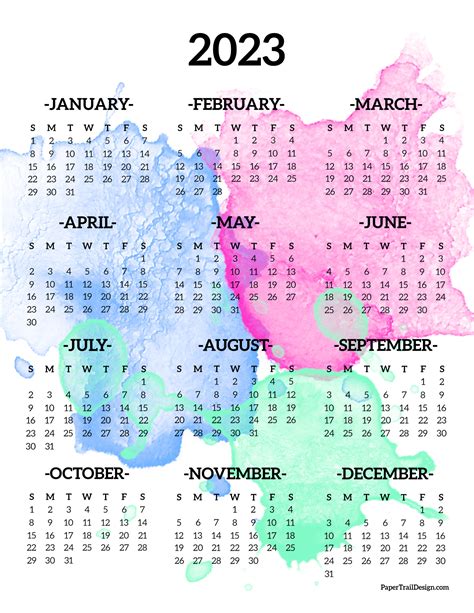 2023 Yearly Printable Calendar Free Full Page – Get Calendar 2023 Update | Free Download Nude ...