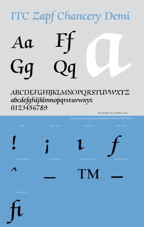 ITC Zapf Chancery Demi Version 001.000 Font Sample- Font Sample-Fontke.com