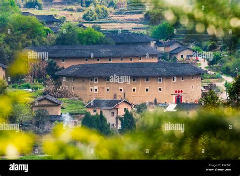 Hekeng Tulou Cluster in the mountain, UNESCO World Heritage Site, Nanjing County, Fujian, China ...