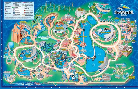SeaWorld Orlando Theme Park Map - Orlando FL • mappery