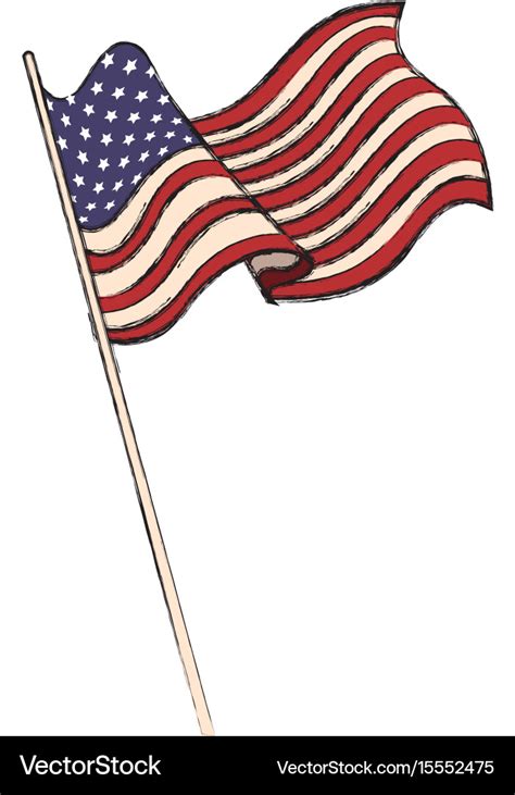 United states of american flag waving emblem Vector Image