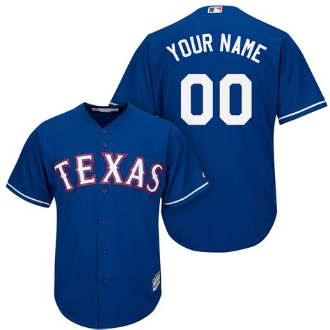 Men's Texas Rangers Majestic Royal Cool Base Custom Jersey