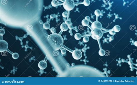 3D Rendering Molecule Structure. Scientific Medical Background with ...