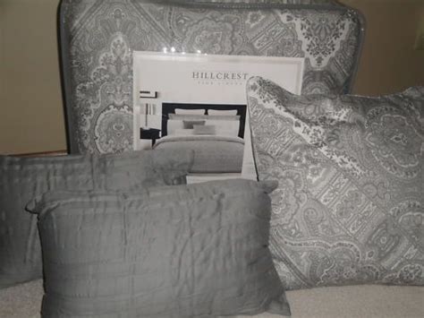 Hillcrest Grey Paisley Damask Queen Comforter 6P Set | eBay Cheap ...