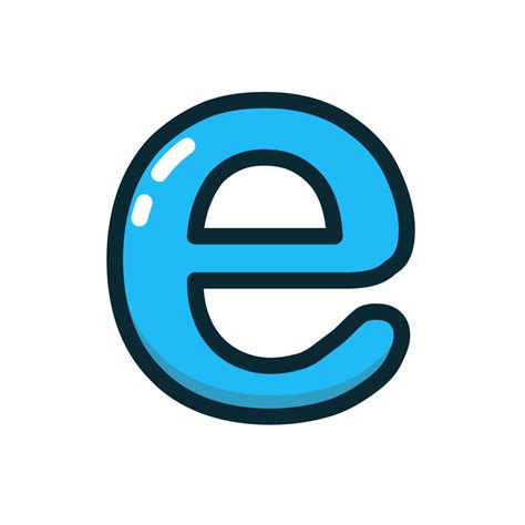 Blue, e, letter, lowercase icon - Free download