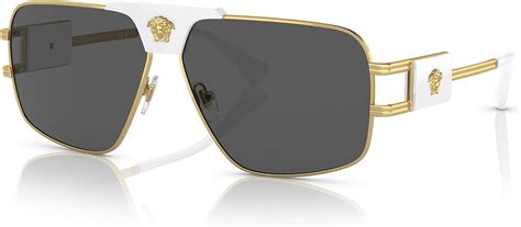 Versace Man Sunglasses Gold Frame, Dark Grey Lenses, 63MM at Amazon Men ...