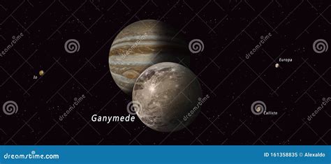 Ganymede jupiter satellite stock illustration. Illustration of exploration - 161358835