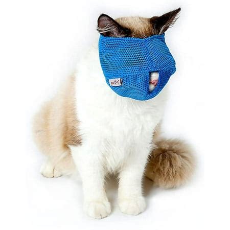 Cat Muzzle Breathable Mesh Pet Muzzle Grooming Prevent Kitty Mask Anti Biting and Chewing Anti ...