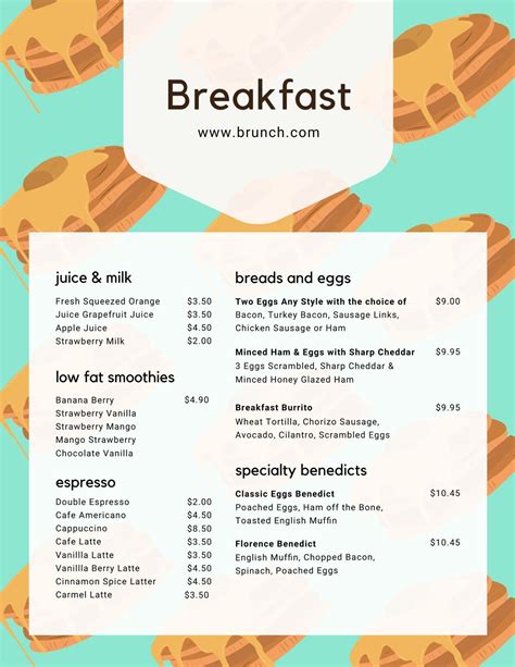 Breakfast Menu Template