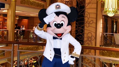 Captain Mickey Mouse Meets Us on Disney Cruise Line Fantasy Ship - YouTube