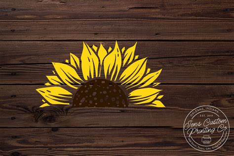 Half Sunflower Window Decals Car Decals Wall Decal Vinyl Decal - Etsy