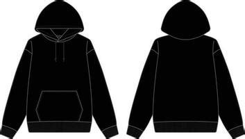 Plain Black Hoodie Template