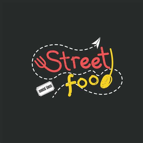 Street food logo vector on a dark background 5491057 Vector Art at Vecteezy