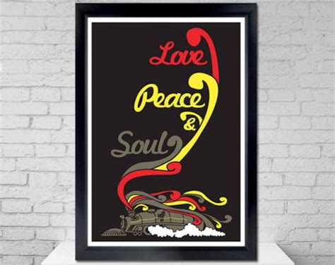 Love Peace and Soul Train Poster Old School Wall Art Music - Etsy