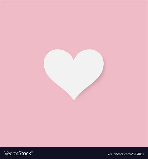 Paper cut white heart on pink background Vector Image