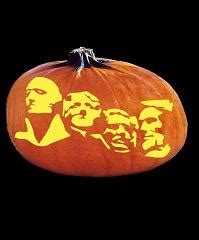 SpookMaster - Mount Rushmore Pumpkin Carving Pattern - Jack O Lantern