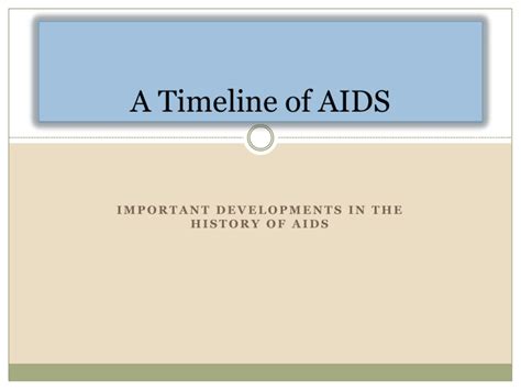 A Timeline of AIDS