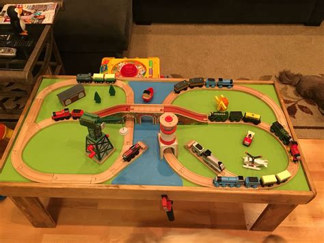 DIY wooden train table | Wooden train table, Wooden train, Train table