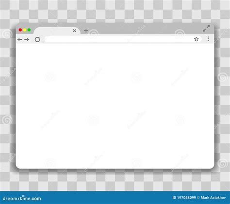 Browser Window Template on Transparent Background. Vector Webpage Mockup Stock Vector ...