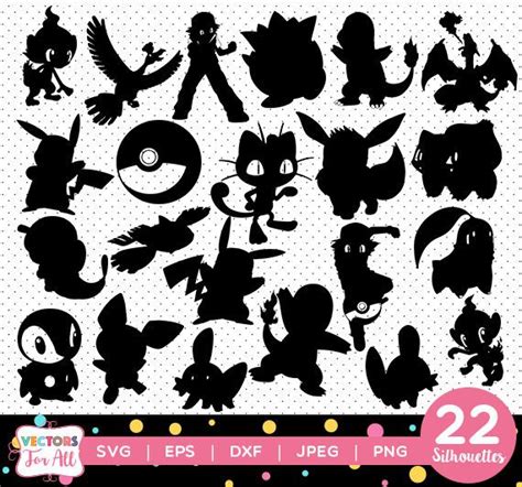 Pokemon Silhouettes Stencil pack Who's that pokemon? Silhouettes ...