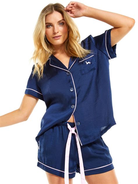 Peter Alexander Navy Chic Satin Pj Set Navy (Size L) | Sleepwear women, Clothes, Sleepwear