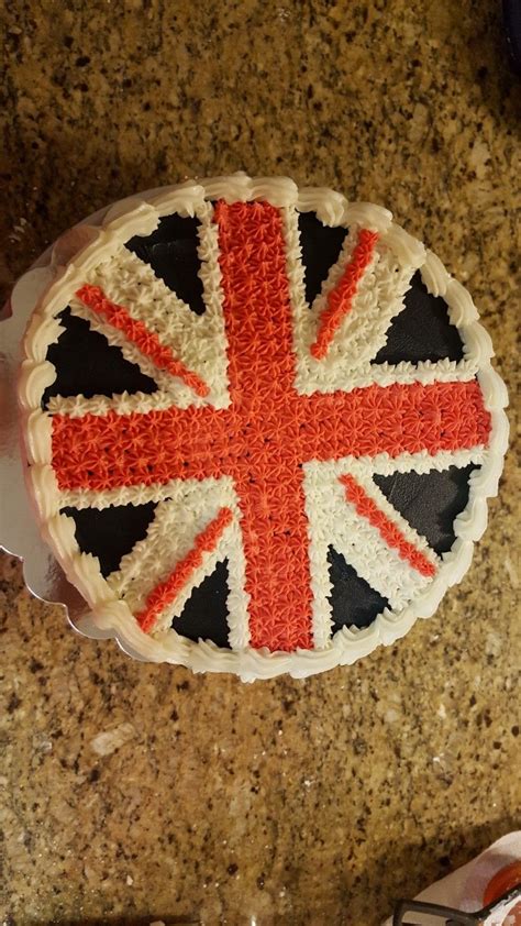 UK flag cake Flag Cake, Uk Flag, Cake Creations, Peace Symbol, Symbols, Union Jack, Glyphs, Icons