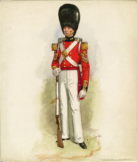 Grenadier Guards: sergeant in marching order 1830 | British army uniform, British uniforms, Army ...