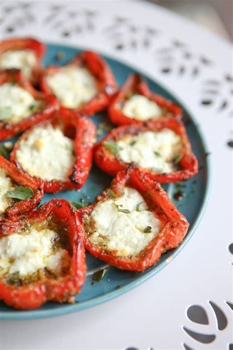 Roasted Red Peppers with Pesto and Goat Cheese - Healthy Recipes Mom