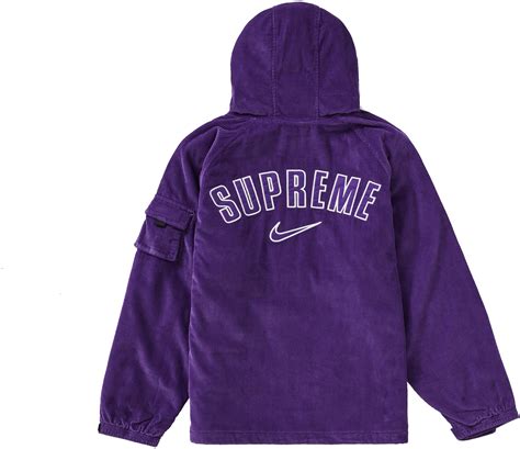 Supreme x Nike Arc Corduroy Hooded Jacket Purple - Novelship