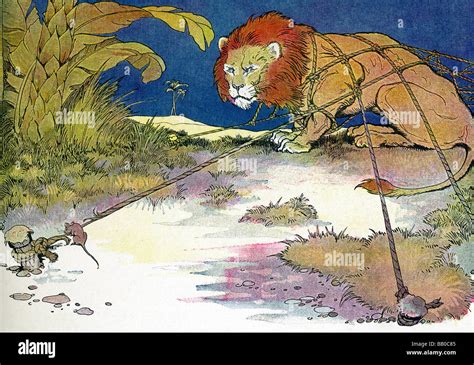 Aesop's Lion and Mouse Stock Photo - Alamy