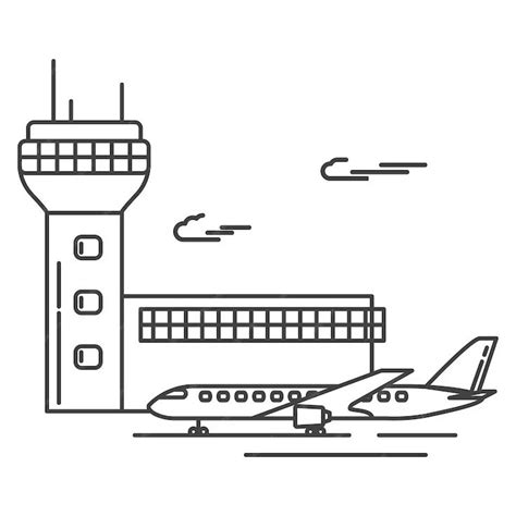 Airport and Aircraft Vector Illustration