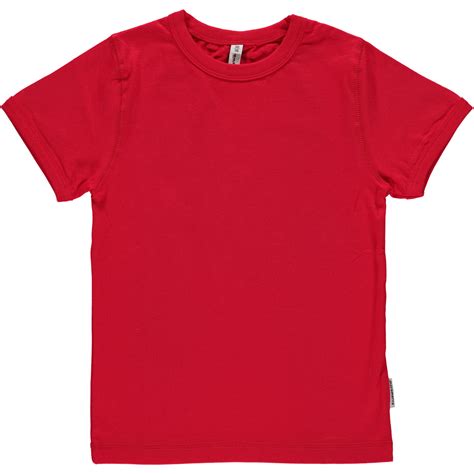 Plain red short sleeve t-shirt by Maxomorra in organic cotton (110-116cm Age 4-6) | Uni and Jack