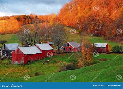 A Rural Vermont Scene in Late Fall Stock Image - Image of holiday ...