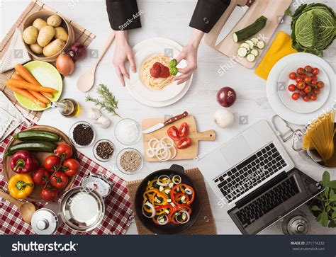 Professional Chefs Hands Cooking Pasta On Stock Photo 271174232 ...