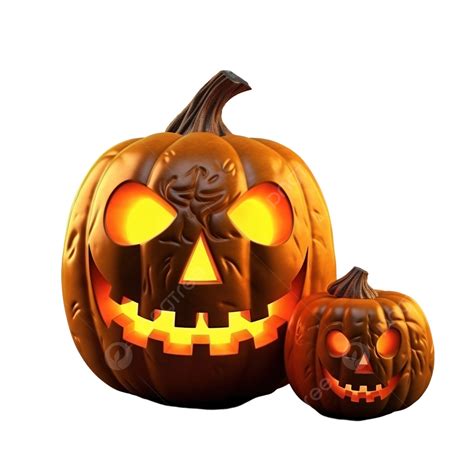 Happy Halloween 3d Realistic Scary Jack Lantern And Skull, Halloween Skull, Halloween Cartoon ...