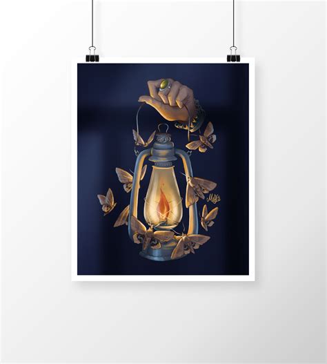 Moth to A Flame Art Poster - Etsy