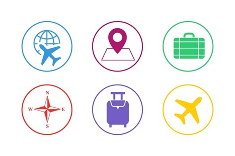 Colorful Travel Icon Set 2320201 Vector Art at Vecteezy