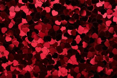 Premium Photo | Sparkling hearts shape red glitter background