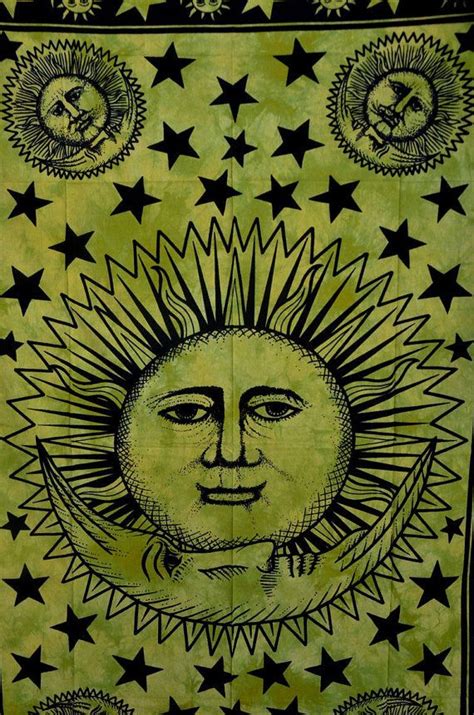 Sun/Moon/Stars Twin Tapestry, Mandala, Wall Hanging, Dorm Room Decor Handmade - See Color ...