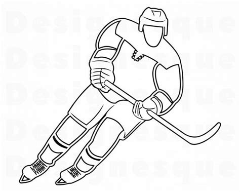 Hockey Player Outline SVG Hockey Svg Hockey Clipart Hockey | Etsy Canada