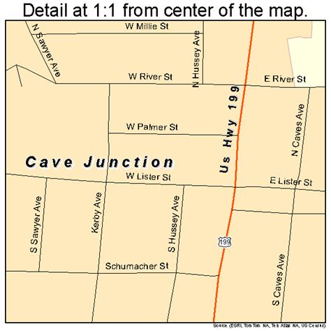 Cave Junction Oregon Street Map 4111850