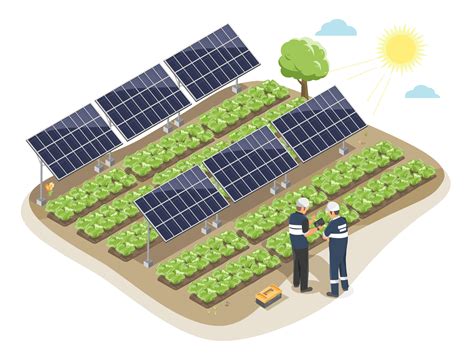 Smart Solar Farming with agriculture system solar panels between vegetable fram area ecology ...