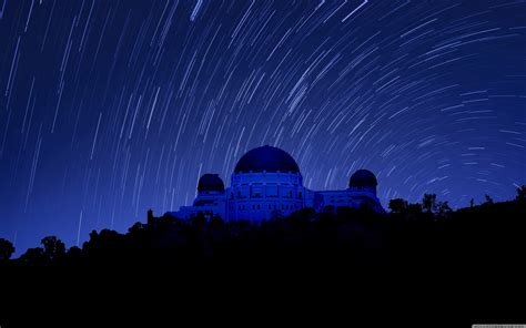 Free download Griffith Observatory at Night Star Trails 4K HD Desktop ...