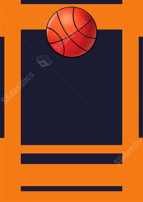 Yellow Cartoon Basketball Page Border Background Word Template And ...