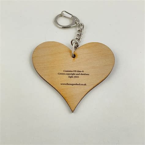 Todmorden Map Heart Keyring - 004 - Water Street Gallery