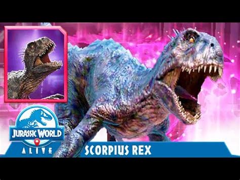 NEW LEGENDARY HYBRID SCORPIUS REX UNLOCKED (JURASSIC WORLD ALIVE) - YouTube