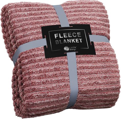 Amazon.com: GO Fleece Blanket Red Dahlia Mélange Throw 50”x60” Blanket ...