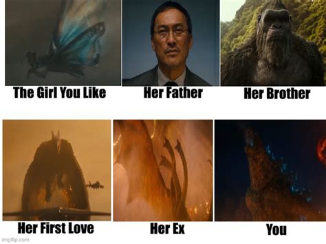 A Dr. Serizawa, Godzilla, Mothra, Kong, Rodan, and Ghidorah meme - Imgflip